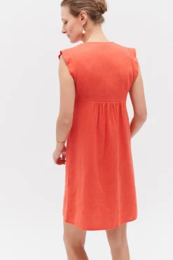 Outlet Robe Ferrie 100% Lin Femme Robes
