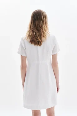 Shop Robe Laure 100% Lin Blanc Femme Robes