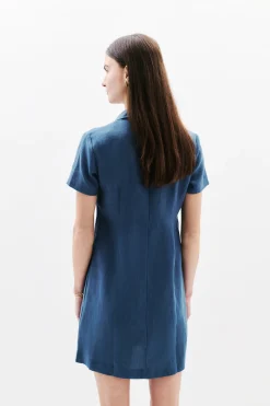 Store Robe Laure 100% Lin Denim Stone Femme Robes