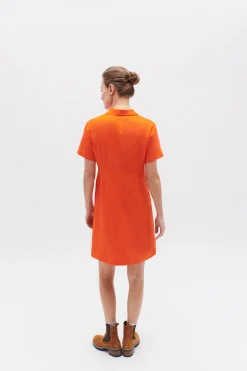Store Robe Laure 100% Lin Orange Femme Robes