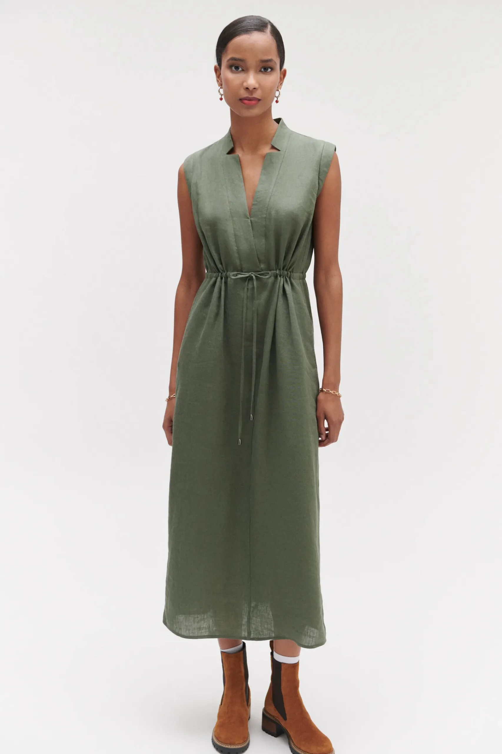 Sale Robe Longue Amy 100% Lin Femme Robes