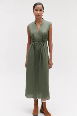 Sale Robe Longue Amy 100% Lin Femme Robes