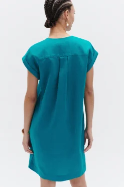 Sale Robe Mirabelle 100% Lin Vert Emeraude Femme Robes