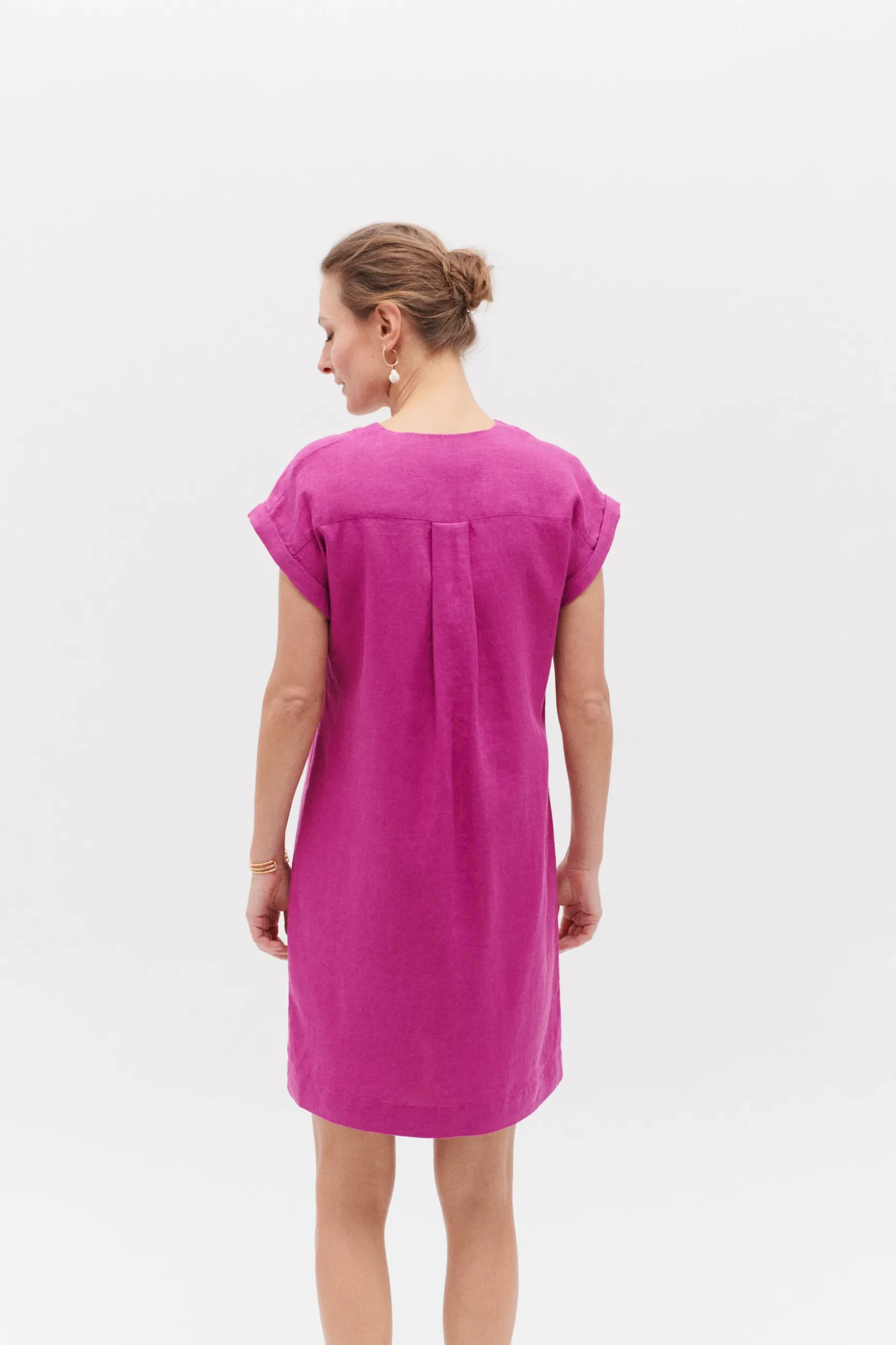 Online Robe Mirabelle 100% Lin Violet Femme Robes