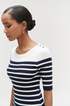 New Robe Pull Oceane Facon Mariniere Femme Robes