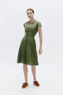 Fashion Robe Rosine Vert Kaki Femme Robes