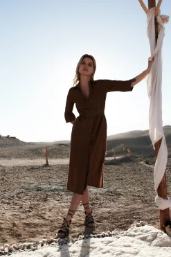 Sale Robe Yana 100% Lin Femme Robes