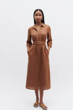 Sale Robe Yana 100% Lin Femme Robes