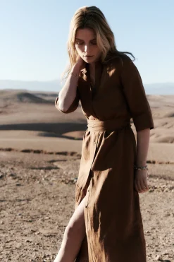 Sale Robe Yana 100% Lin Femme Robes