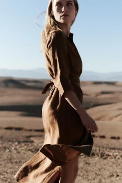 Sale Robe Yana 100% Lin Femme Robes