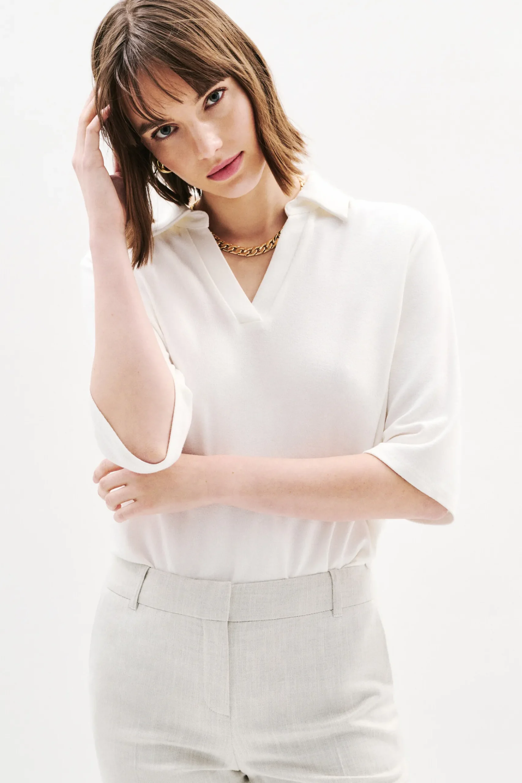 New Tee Shirt Elisa Ivoire Femme Tops Et T-Shirts