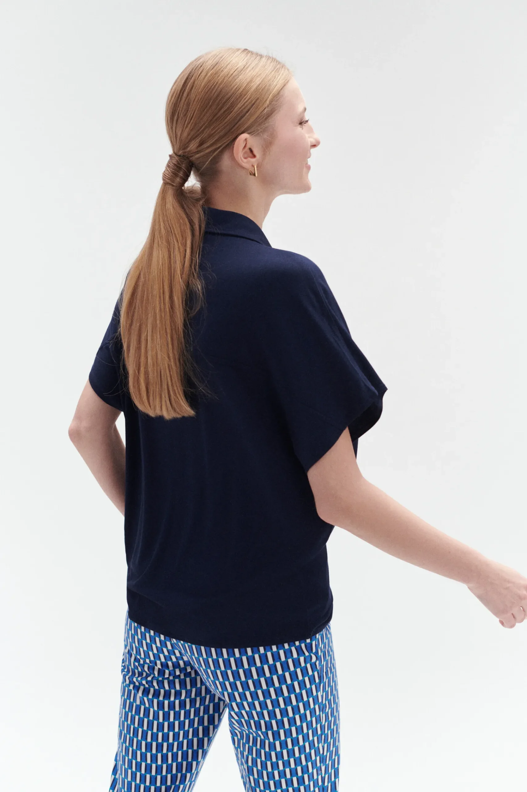 Cheap Tee-Shirt Isabella Bleu Marine Femme Tops Et T-Shirts