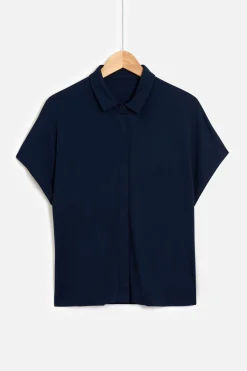Cheap Tee-Shirt Isabella Bleu Marine Femme Tops Et T-Shirts