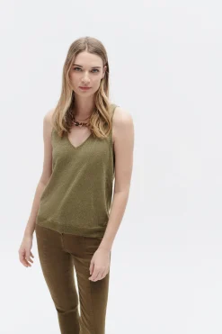 Best Sale Top Nolwenn Vert Olive Femme Tops Et T-Shirts