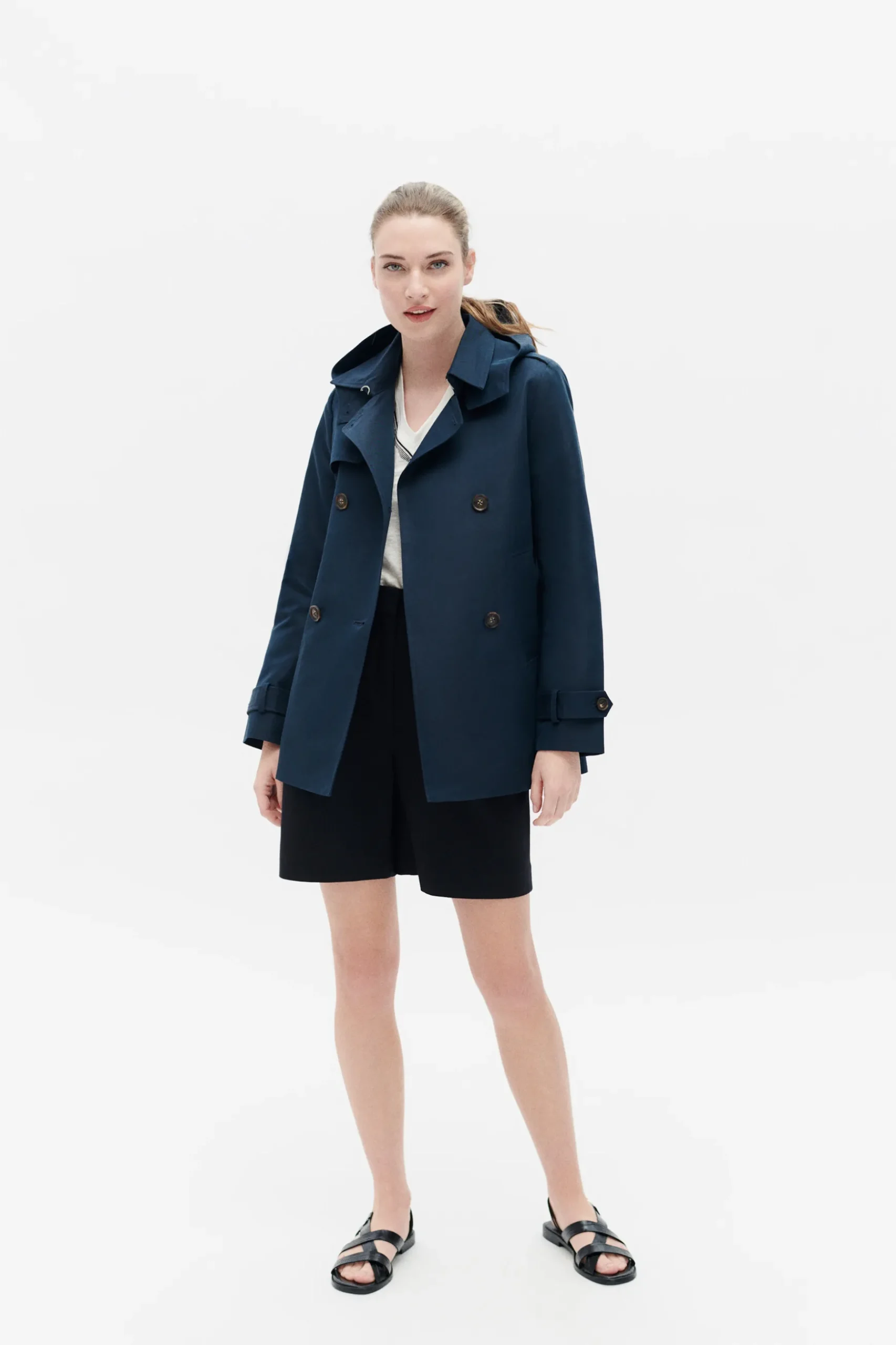 Discount Trench Berlin B Bleu Marine Femme Trenchs