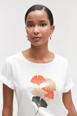 Flash Sale T-Shirt Aja A Visuel Ecru Femme Tops Et T-Shirts