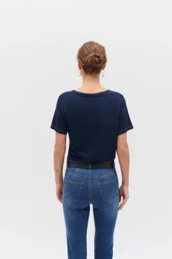 Hot T-Shirt Anita Bleu Marine Femme Tops Et T-Shirts