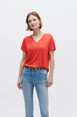 Sale T-Shirt Anita Rouge Femme Tops Et T-Shirts