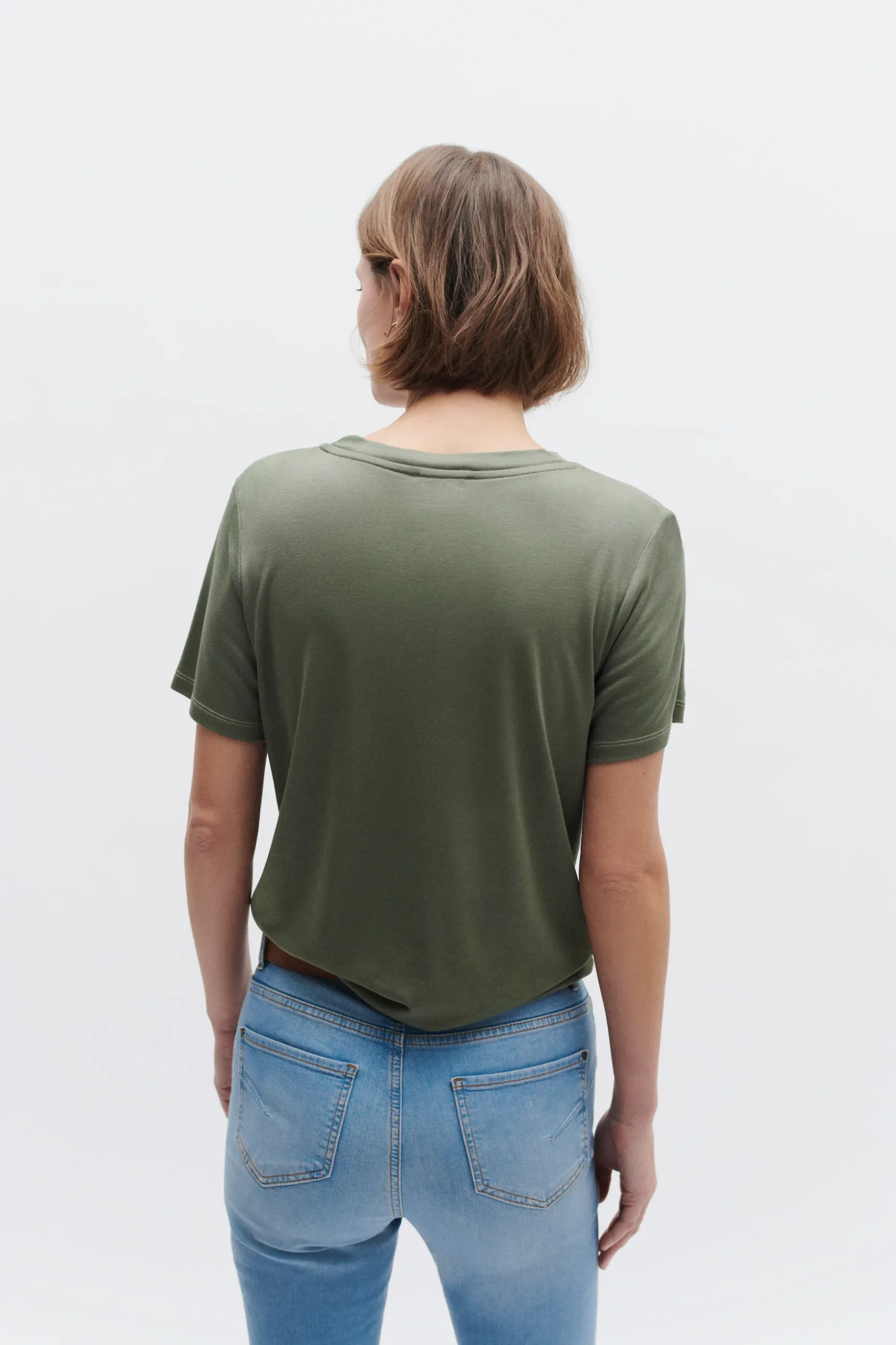 Cheap Tshirt Anna Vert Kaki Femme Tops Et T-Shirts