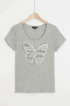 Discount T-Shirt Jamelia Gris Femme Tops Et T-Shirts