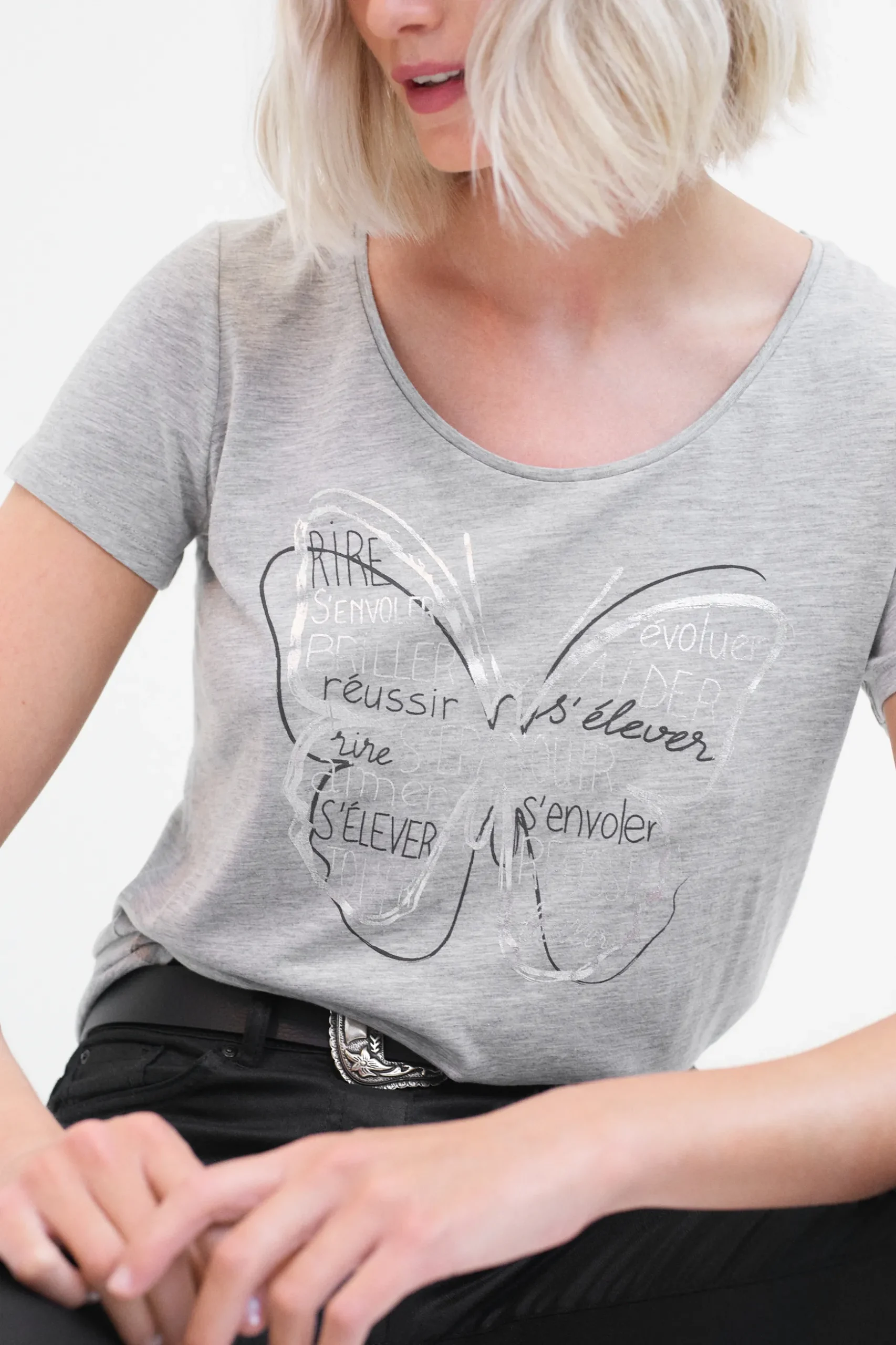 Discount T-Shirt Jamelia Gris Femme Tops Et T-Shirts