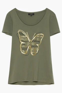 New T-Shirt Jamelia Vert Kaki Femme Tops Et T-Shirts