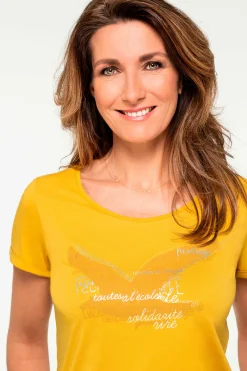 Discount T-Shirt Maddy Jaune Femme Tops Et T-Shirts