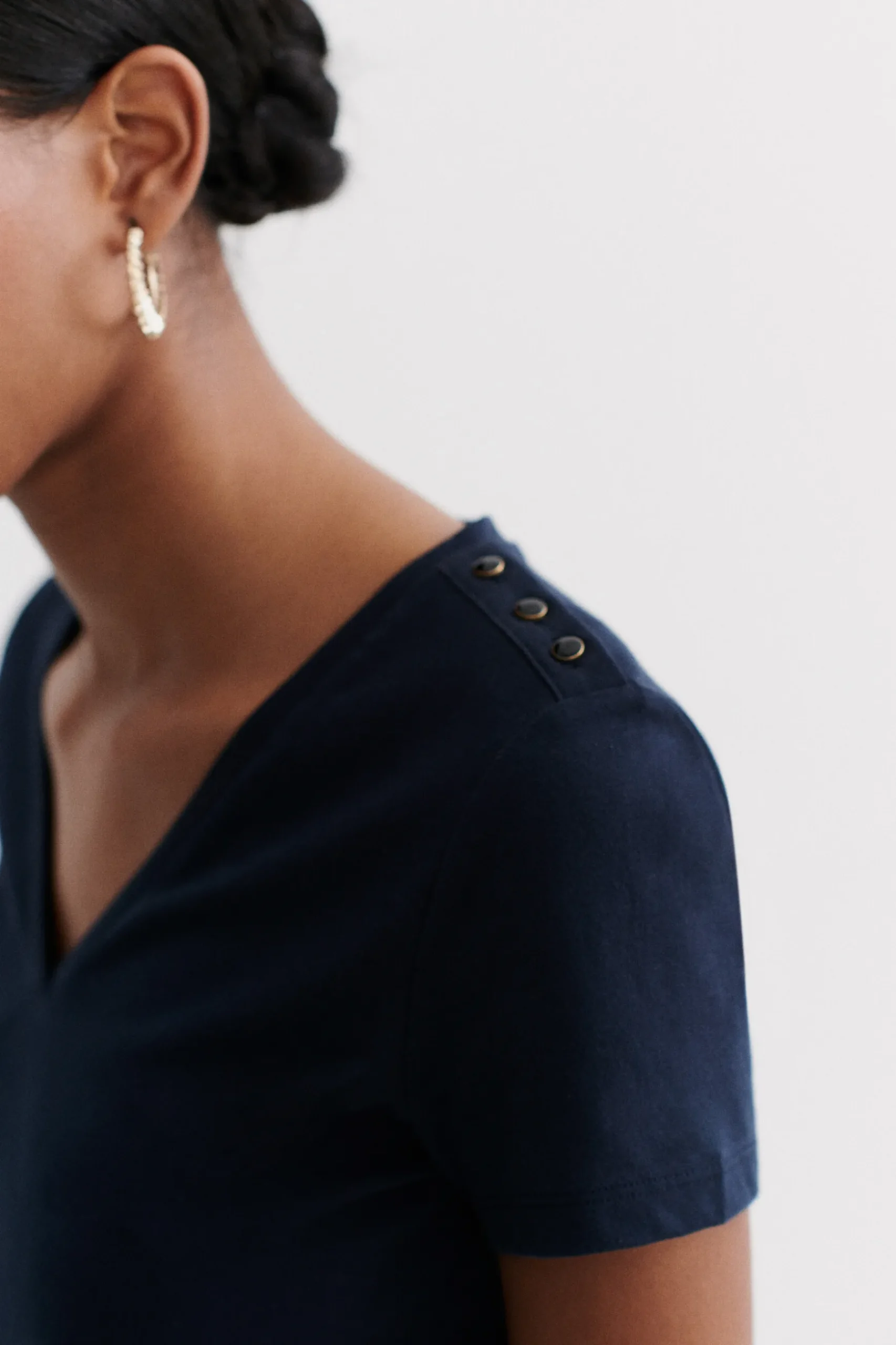 Shop T-Shirt Manon Bleu Marine Femme Tops Et T-Shirts