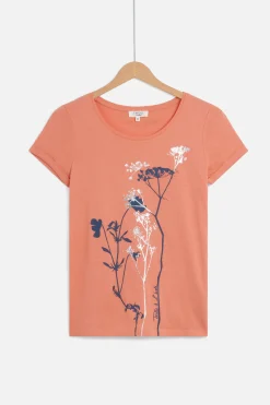 Hot T-Shirt Maxine Rose Corail Femme Tops Et T-Shirts