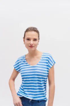 Shop T-Shirt Murina 100% Lin Femme Tops Et T-Shirts