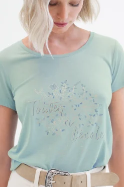 Best T-Shirt Nessa Vert Clair Femme Tops Et T-Shirts