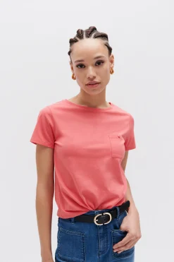 Best Sale T-Shirt Ninon Rose Corail Femme Tops Et T-Shirts