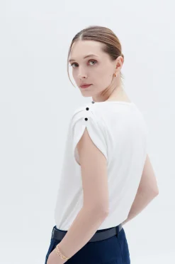 Store T-Shirt Talissa Ivoire Femme Tops Et T-Shirts