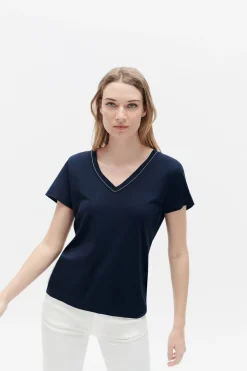 Outlet T-Shirt Taylor Bleu Marine Femme Tops Et T-Shirts
