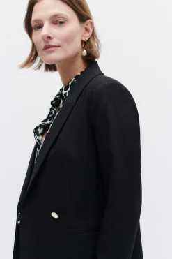 Cheap Veste Octavie Double Boutonnage Noir Femme Blazers