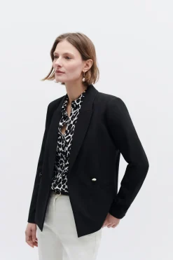 Cheap Veste Octavie Double Boutonnage Noir Femme Blazers